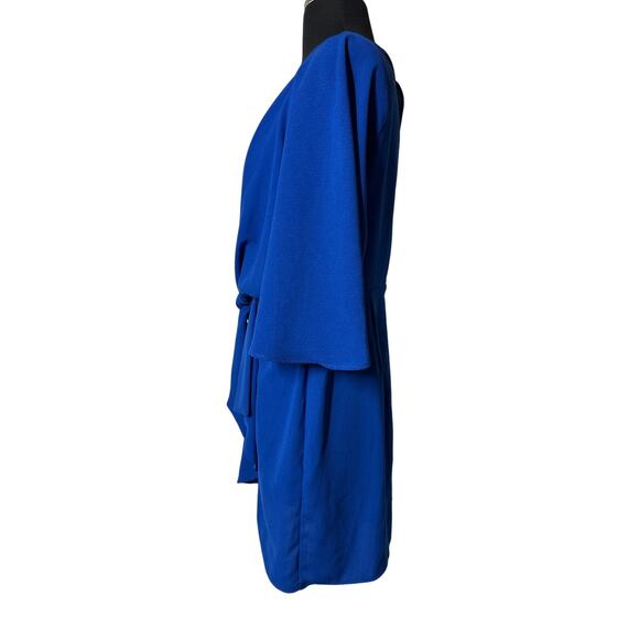 Topshop Mini Dress Knot Front Shift Dress Royal Blue Keyhole Sz 8 Party Romantic - Picture 6 of 12